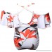 Mom and Daughter Swimwear High Waisted Bikini Off Shoulder Ruffles Floral Printed Swimsuit Set one-Piece Bathing Suits White-baby-4 B07NB4524Y
